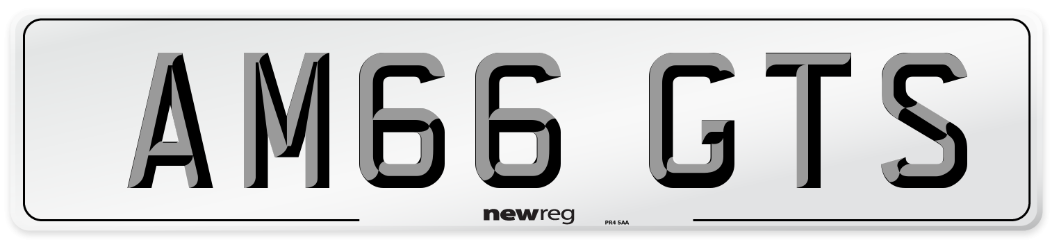 AM66 GTS Number Plate from New Reg